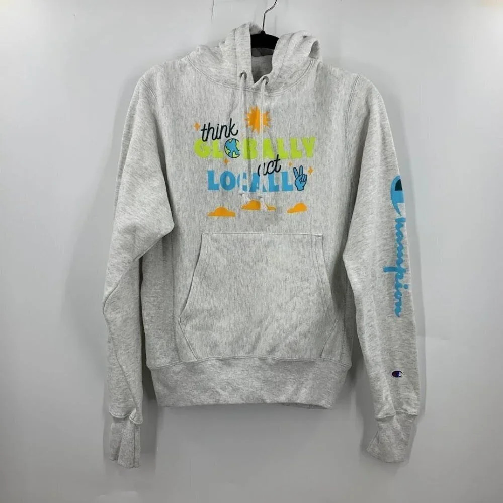Champion Women's Steffi Lynn Think Globally Act Locally Cotton Hoodie SZ XS NWT